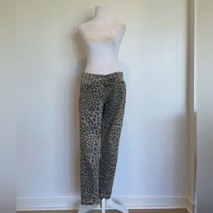 Current Elliot Grey Cheetah Print Jeans - Size 28